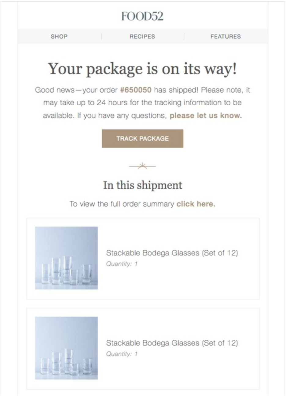 confirmation email food52 - Confirmation email best practices and examples