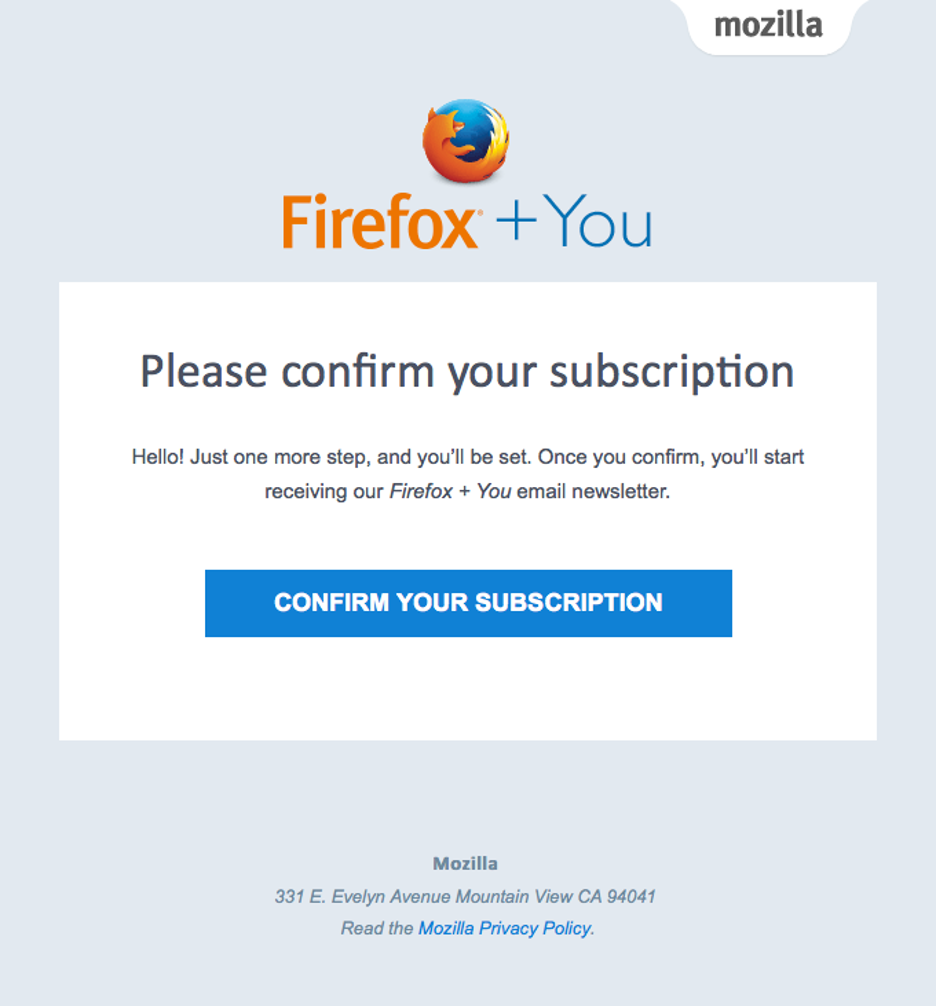 confirmation email firefox - Confirmation email best practices and examples