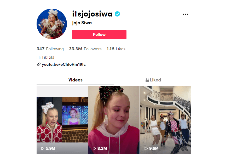 z 一代影響者 jojo siwa