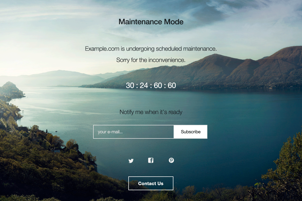 Mode de maintenance WP