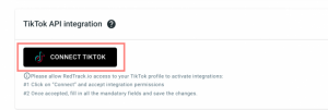 integrarea API tiktok redtrack