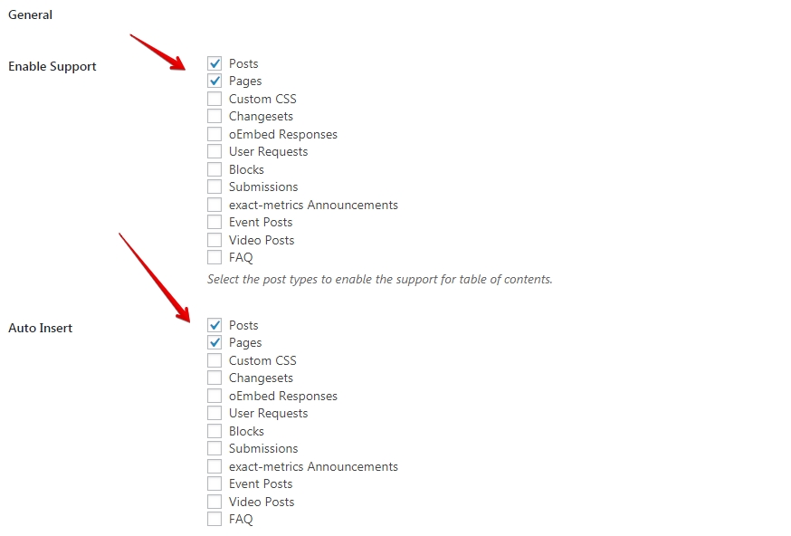 plugin pentru tabelul de conținut - configurarea acestuia