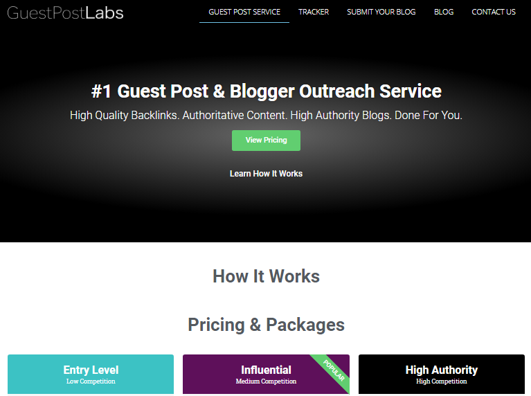 Servizio di sensibilizzazione di Guest Post e Blogger