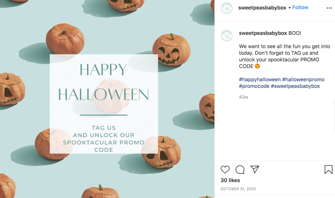 Posting Instagram Merek Halloween dengan Kode Promo