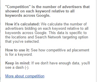 Competencia de palabras clave Cómo se calcula la competencia de palabras clave en Google Keyword Plannner