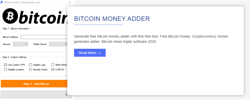 adicionador de dinheiro bitcoin