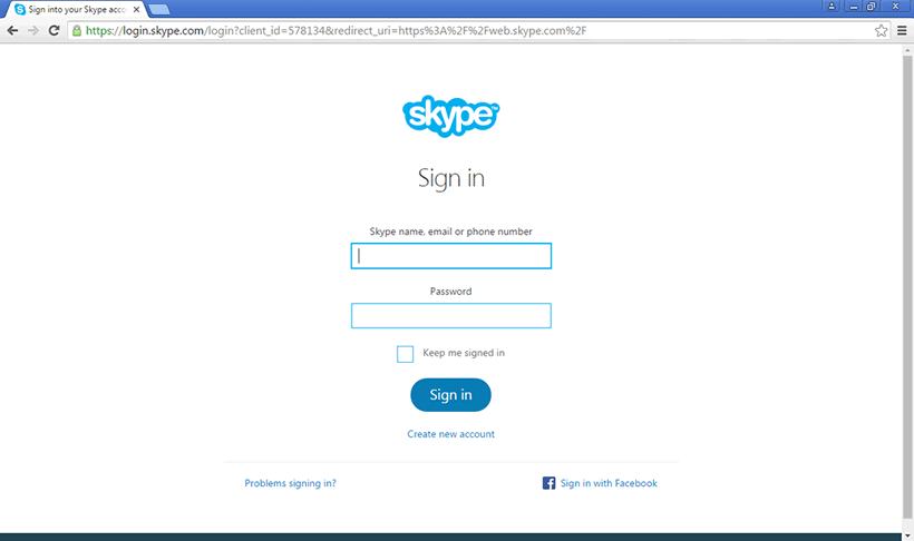 versiunea web skype