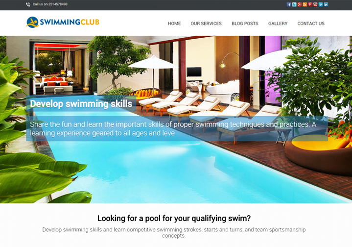 Tema WordPress para clube de piscina