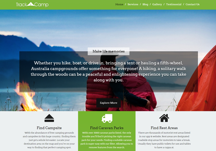 Tema de WordPress para acampar