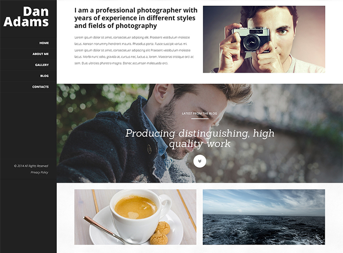 Temas WordPress de design e fotografia