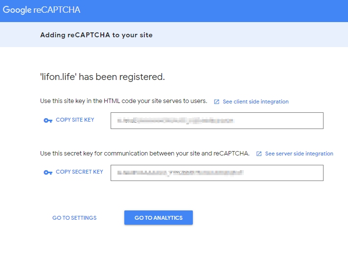 مفتاح recaptcha والسر