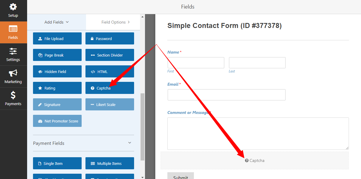 เพิ่ม captcha ให้กับ form