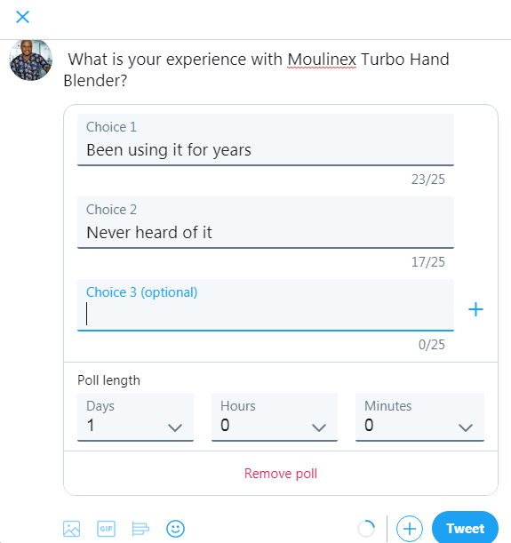 Erstellen Sie eine Umfrage auf Twitter