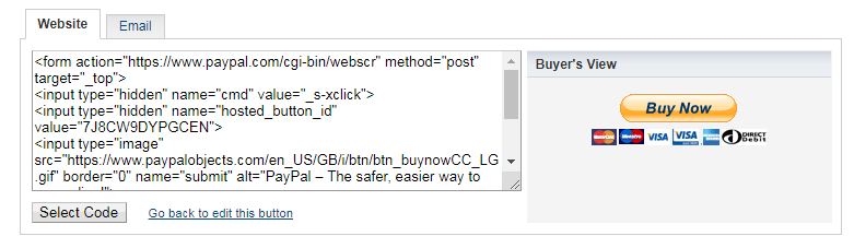 Kod html przycisku płatności Paypal