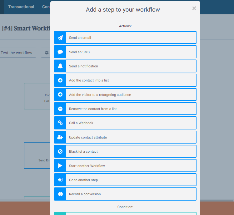 funzione di automazione sendinblue