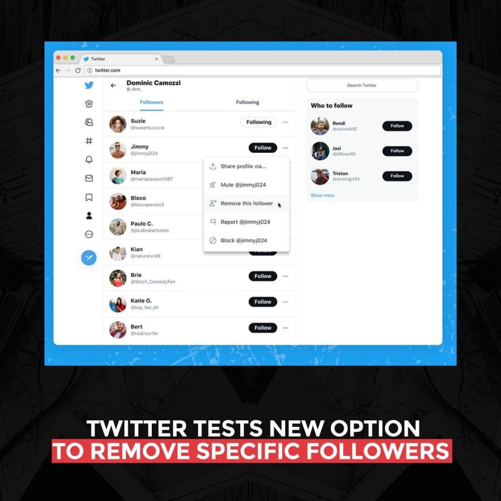 Twitter prueba nueva opción para eliminar seguidores específicos