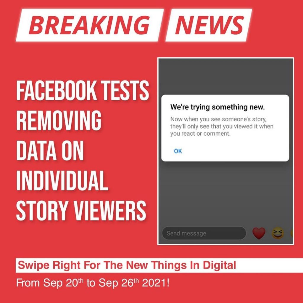 Facebook testează eliminarea datelor de pe vizualizatori individuali de Story