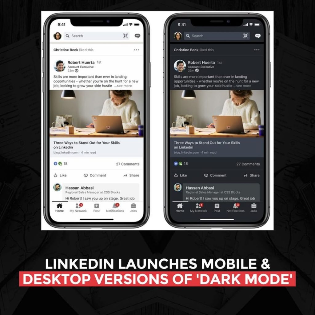 LinkedIn startet Mobil- und Desktop-Versionen von „Dark Mode“