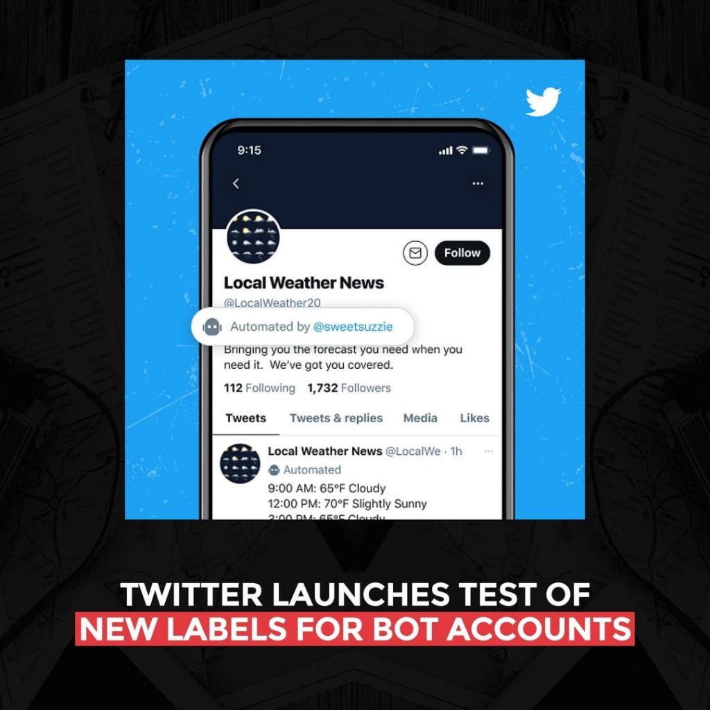 Twitter lança teste de novos rótulos para contas de bots