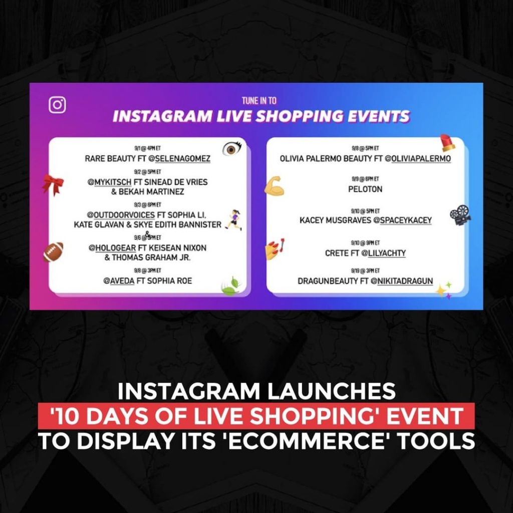 Instagramは、eコマースツールを表示するために「10DaysofLiveShopping」イベントを開始します