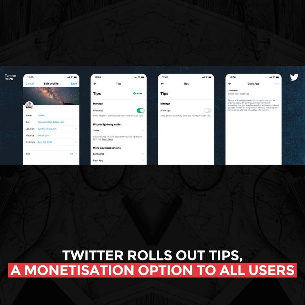 Twitter lanza Tips, una opción de monetización para todos los usuarios