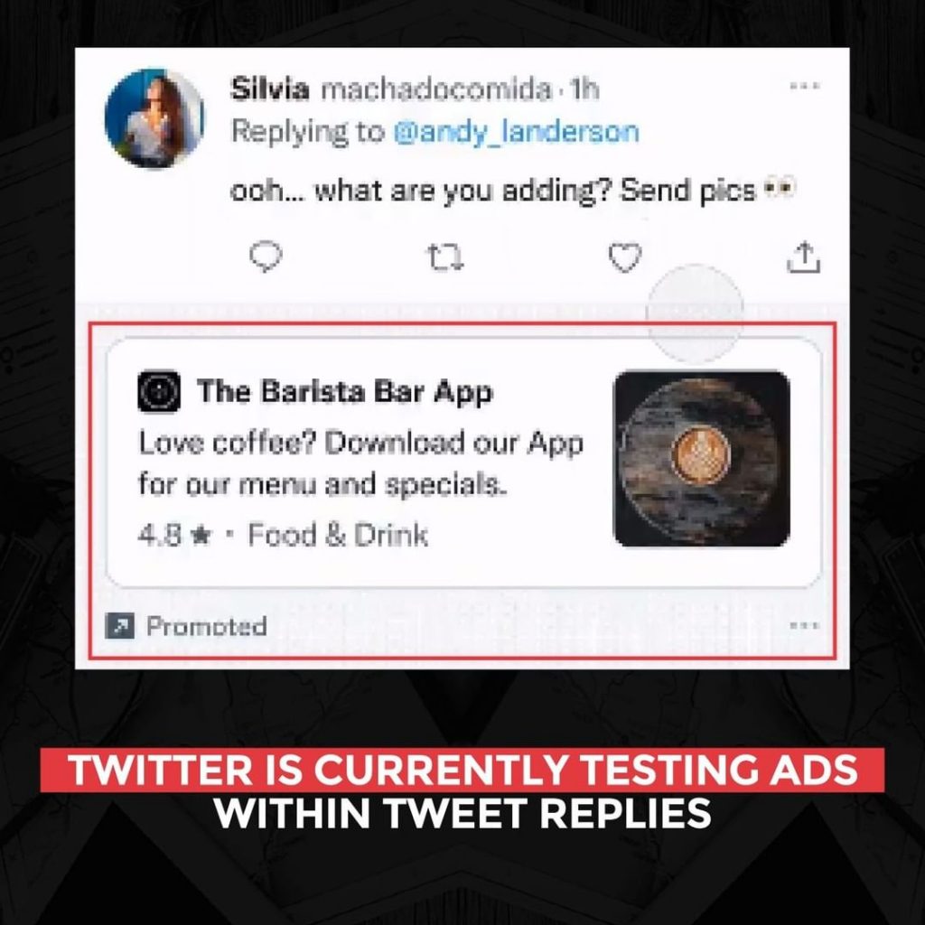 Twitter şu anda Tweet yanıtlarındaki reklamları test ediyor