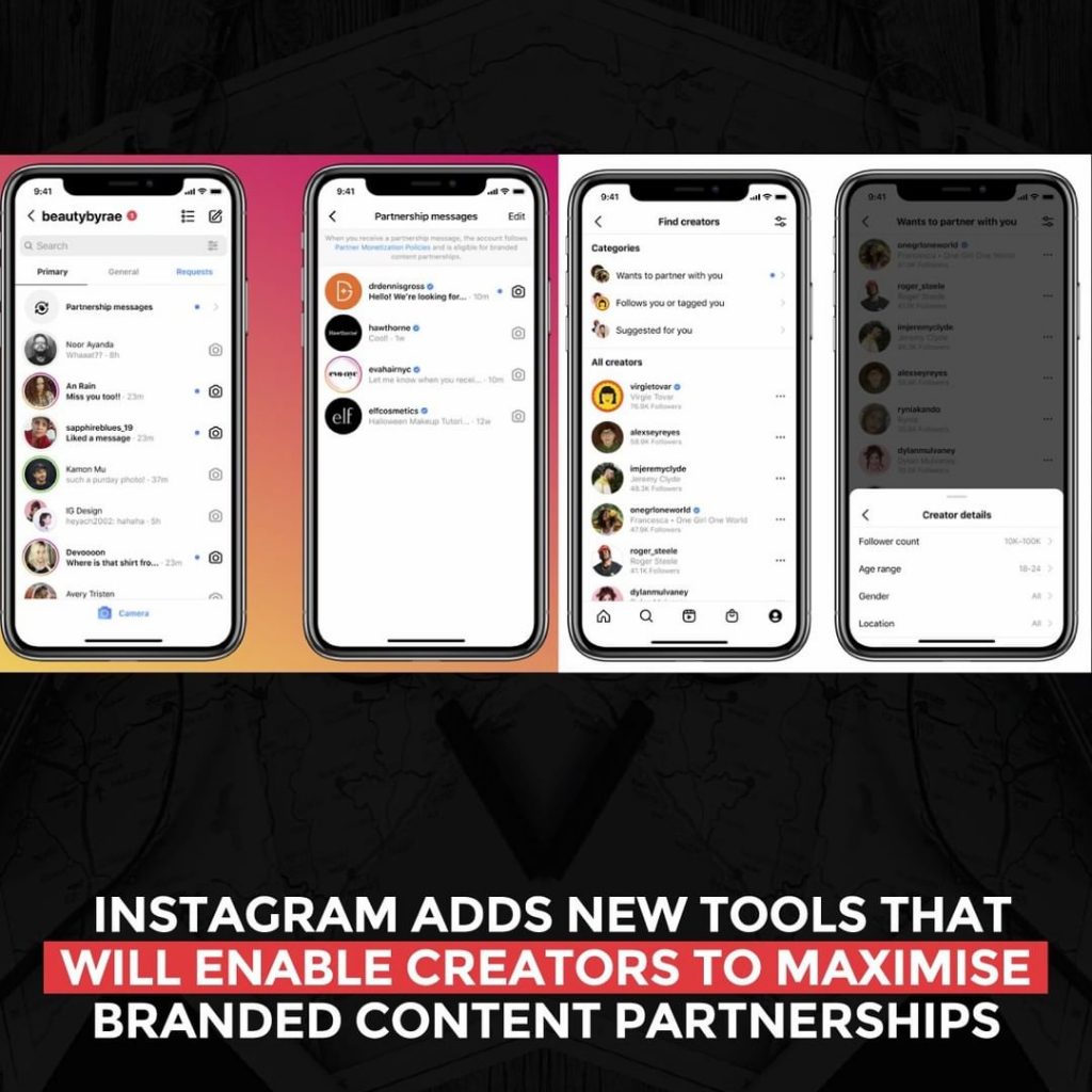 Instagram aggiunge nuovi strumenti che consentiranno ai creatori di massimizzare le partnership di contenuti brandizzati