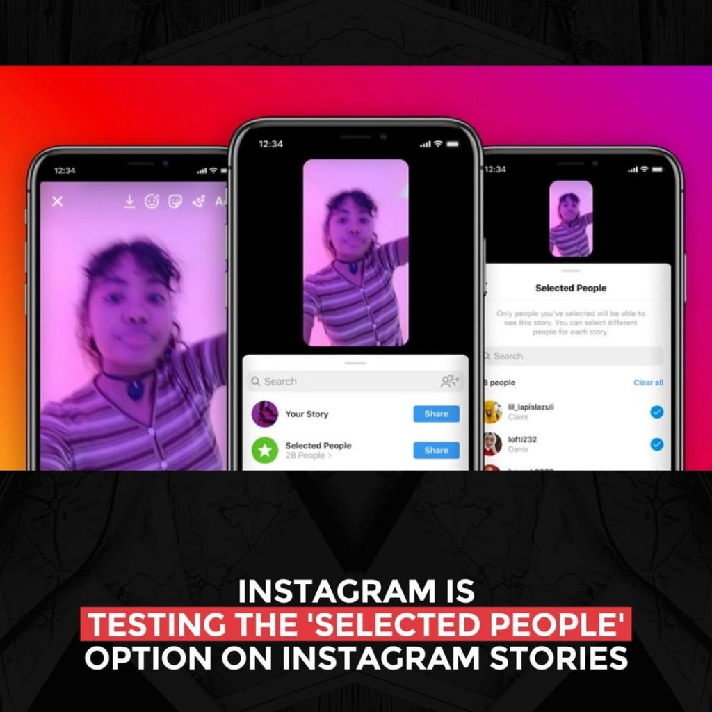 Instagram teste l'option "Personnes sélectionnées" sur Instagram Stories