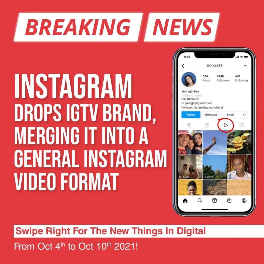 Instagram abandona marca IGTV e mescla postagens de feed de vídeo em um único formato