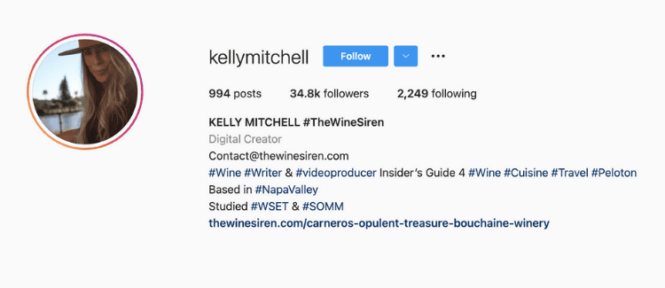 Kelly Mitchell Instagram Wine Influencer