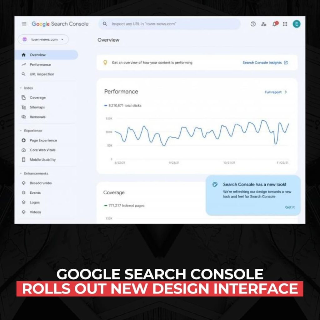 Google Search Console rolls out new design interface