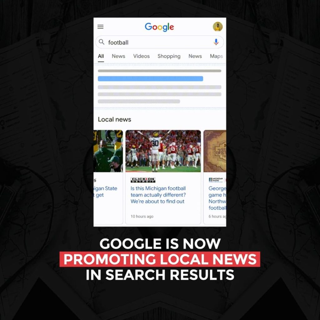 Google ahora está promocionando noticias locales en los resultados de búsqueda