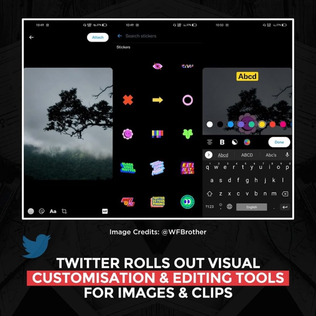 Twitter lanza herramientas de edición y personalización visual para imágenes y clips