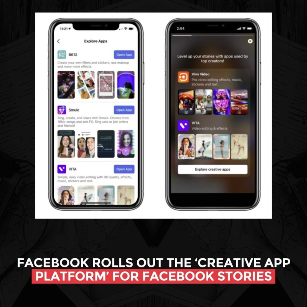 يطرح Facebook "Creative App Platform" لقصص Facebook