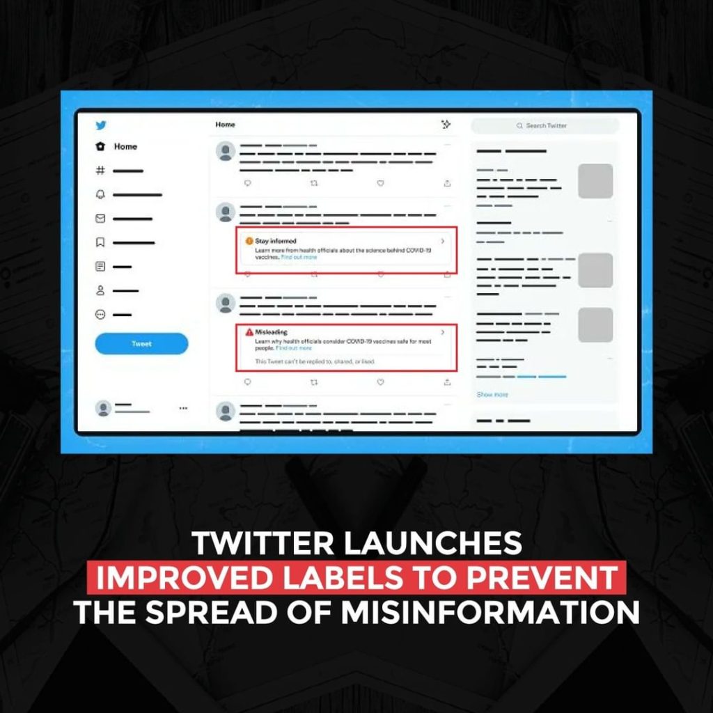 Twitter lance des étiquettes améliorées pour empêcher la propagation de fausses informations