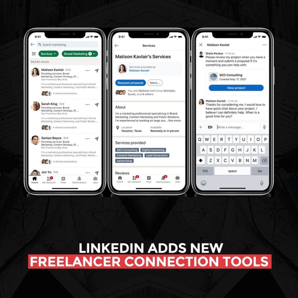 LinkedIn 添加了新的 Freelancer 连接工具