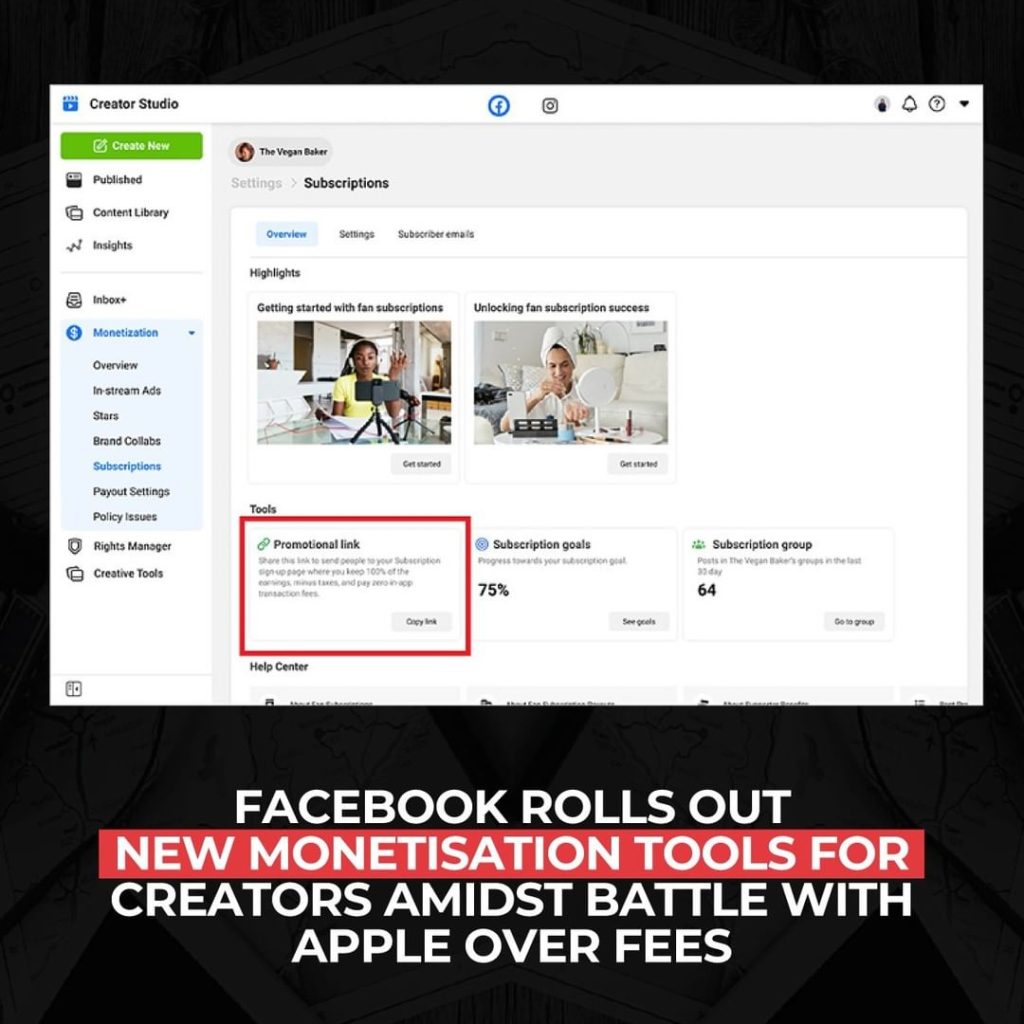 Facebook lansează noi instrumente de monetizare pentru creatori în mijlocul luptei cu Apple pentru taxe