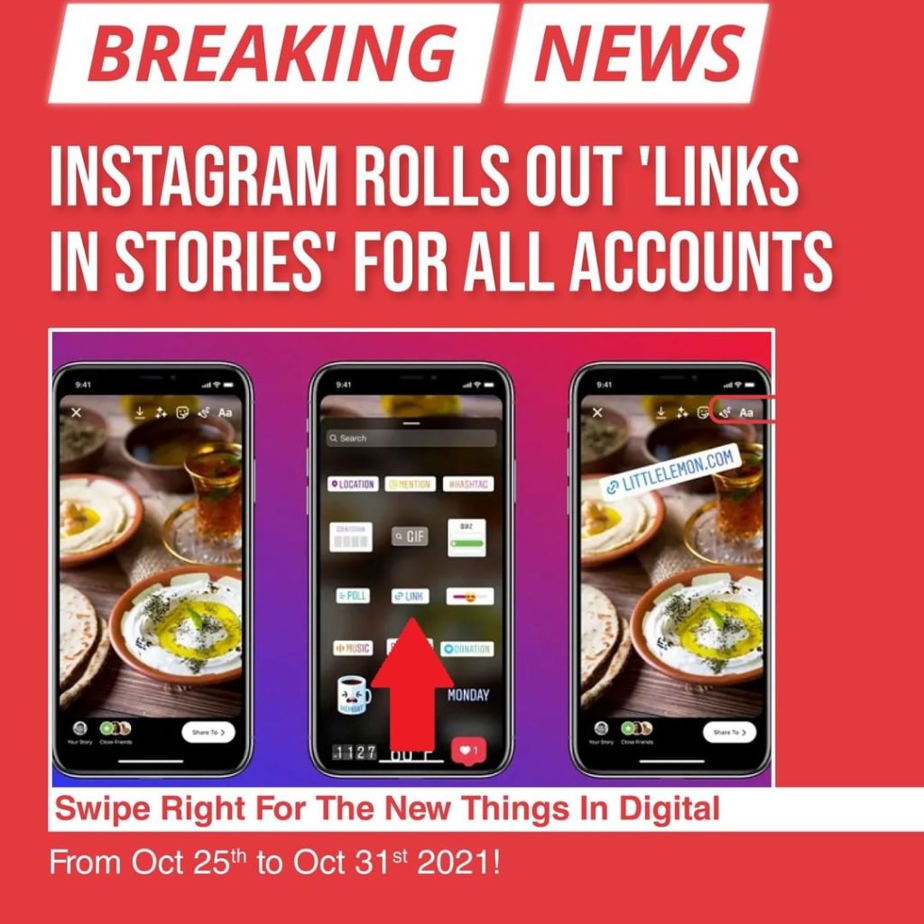 Instagram เปิดตัว 'Links in Stories' สำหรับทุกบัญชี