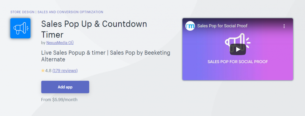 Verkaufs-Popup- und Countdown-Timer