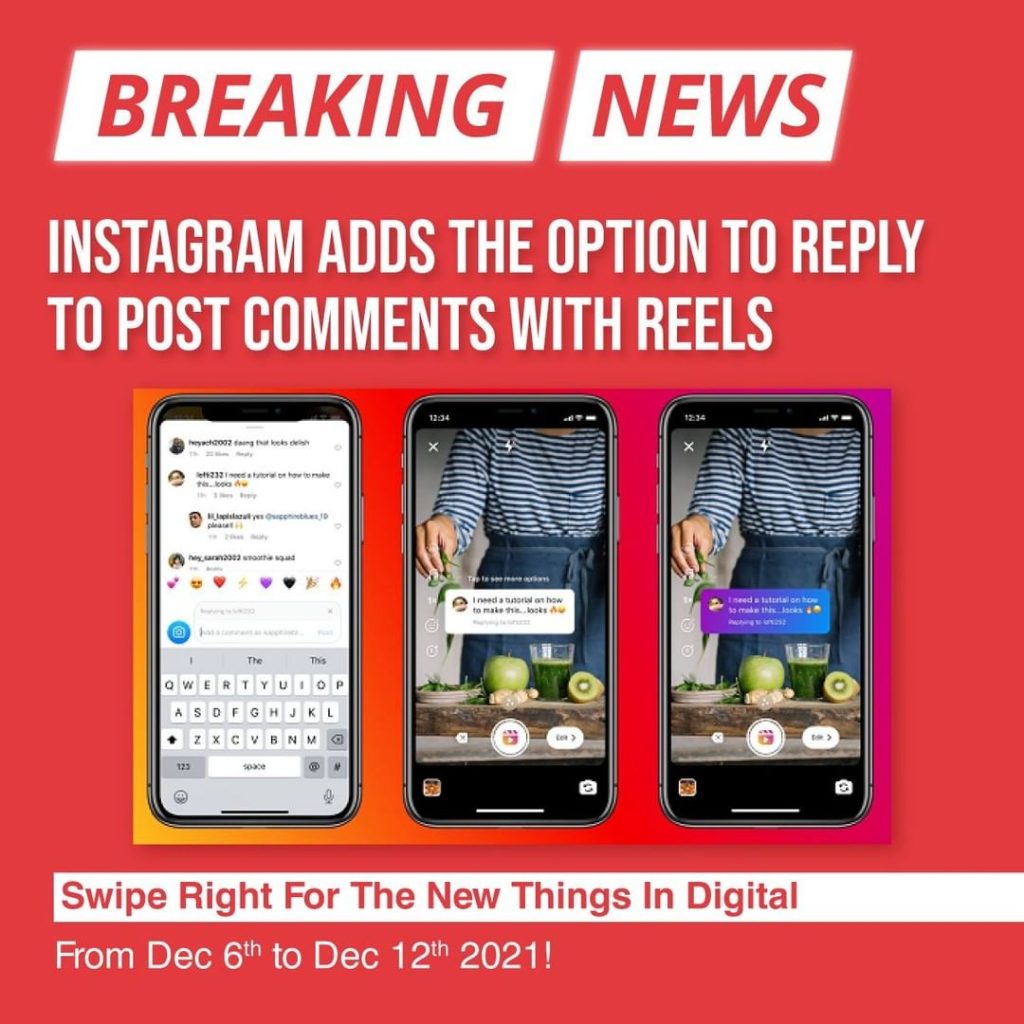 Instagram adaugă o opțiune de răspuns pentru a posta comentarii cu Reels