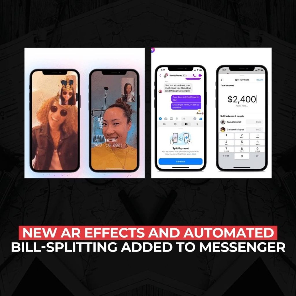 Nuevos efectos AR y división automática de facturas agregadas al messenger