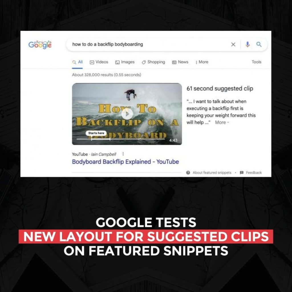 Google testează un nou aspect pentru clipurile sugerate din fragmentele recomandate