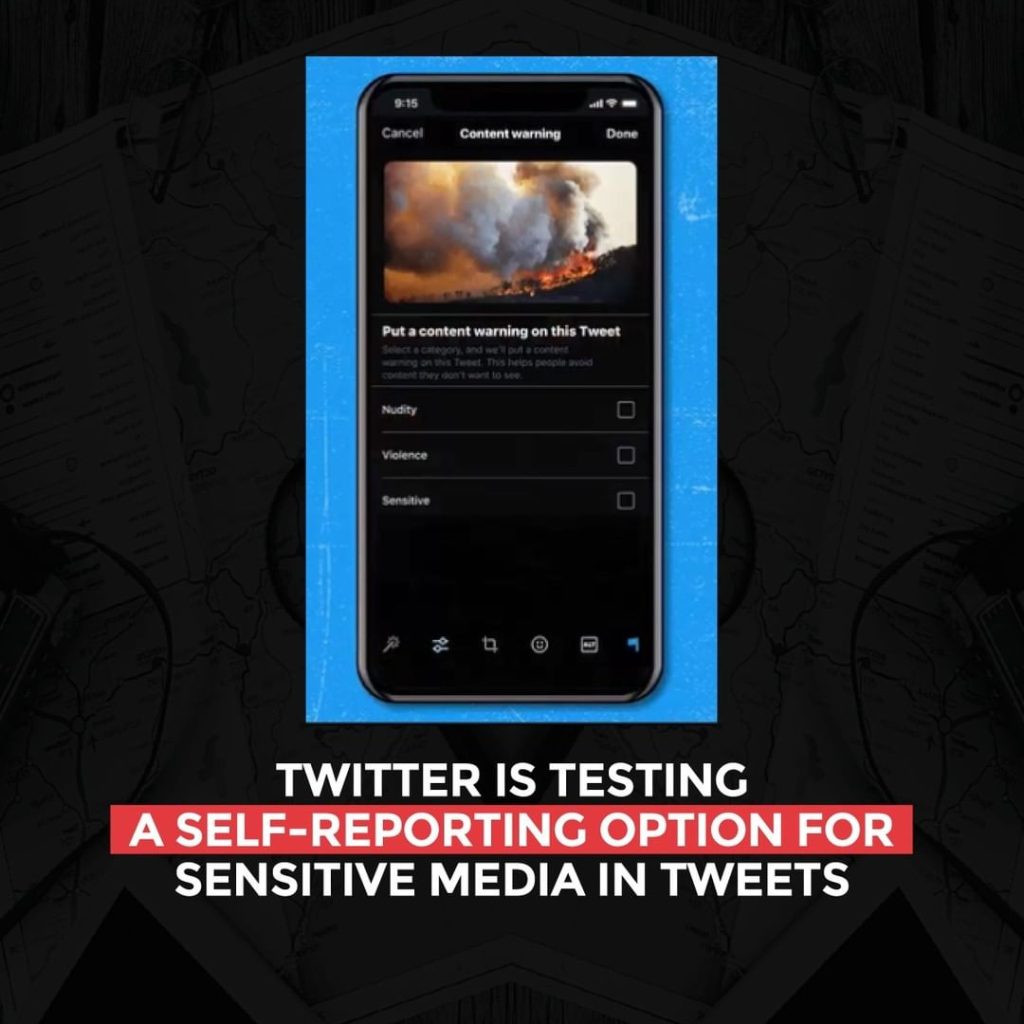 Twitter, Tweetlerdeki hassas medya için kendi kendini bildirme seçeneğini test ediyor