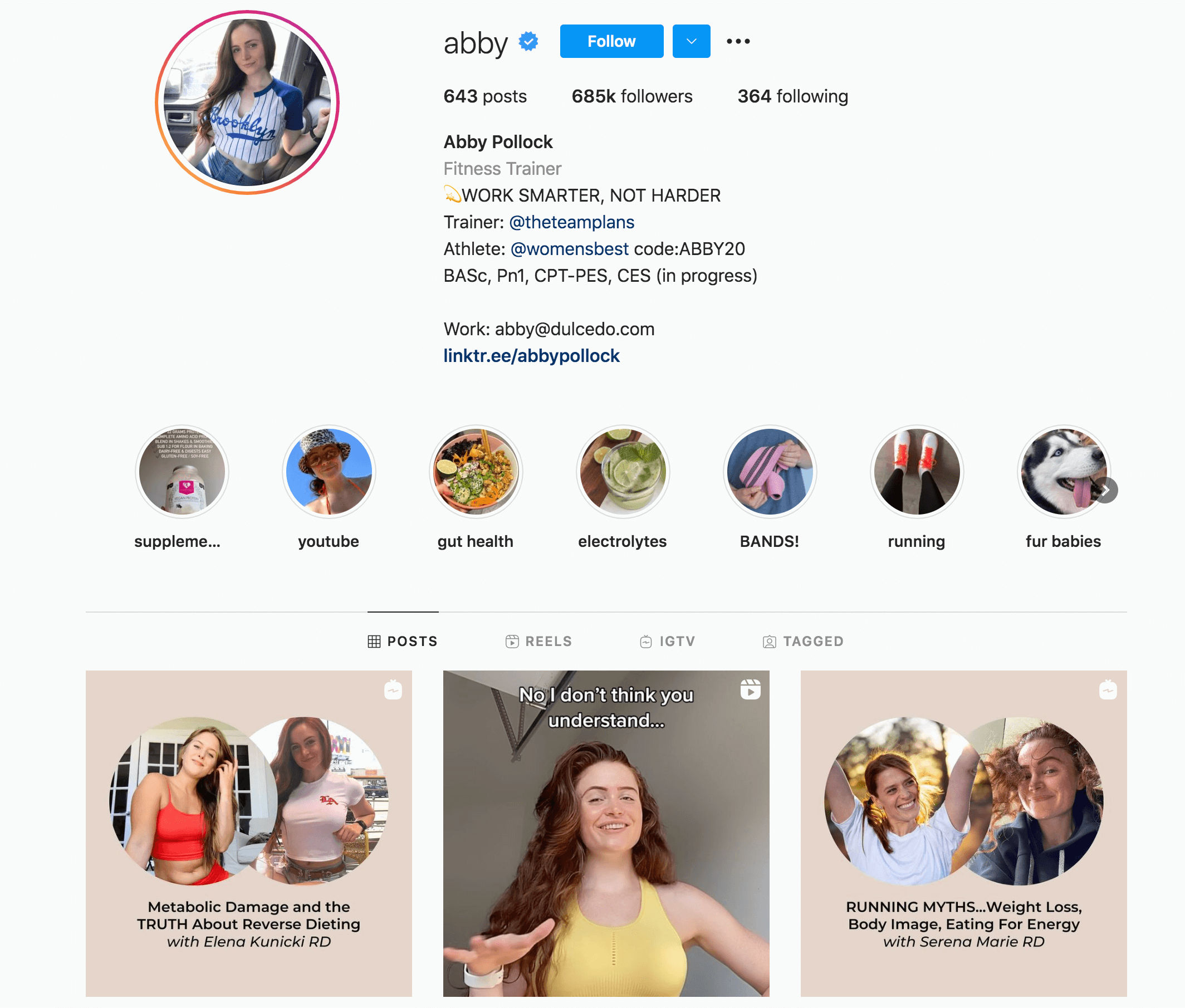 Profil Instagram Abby Pollock