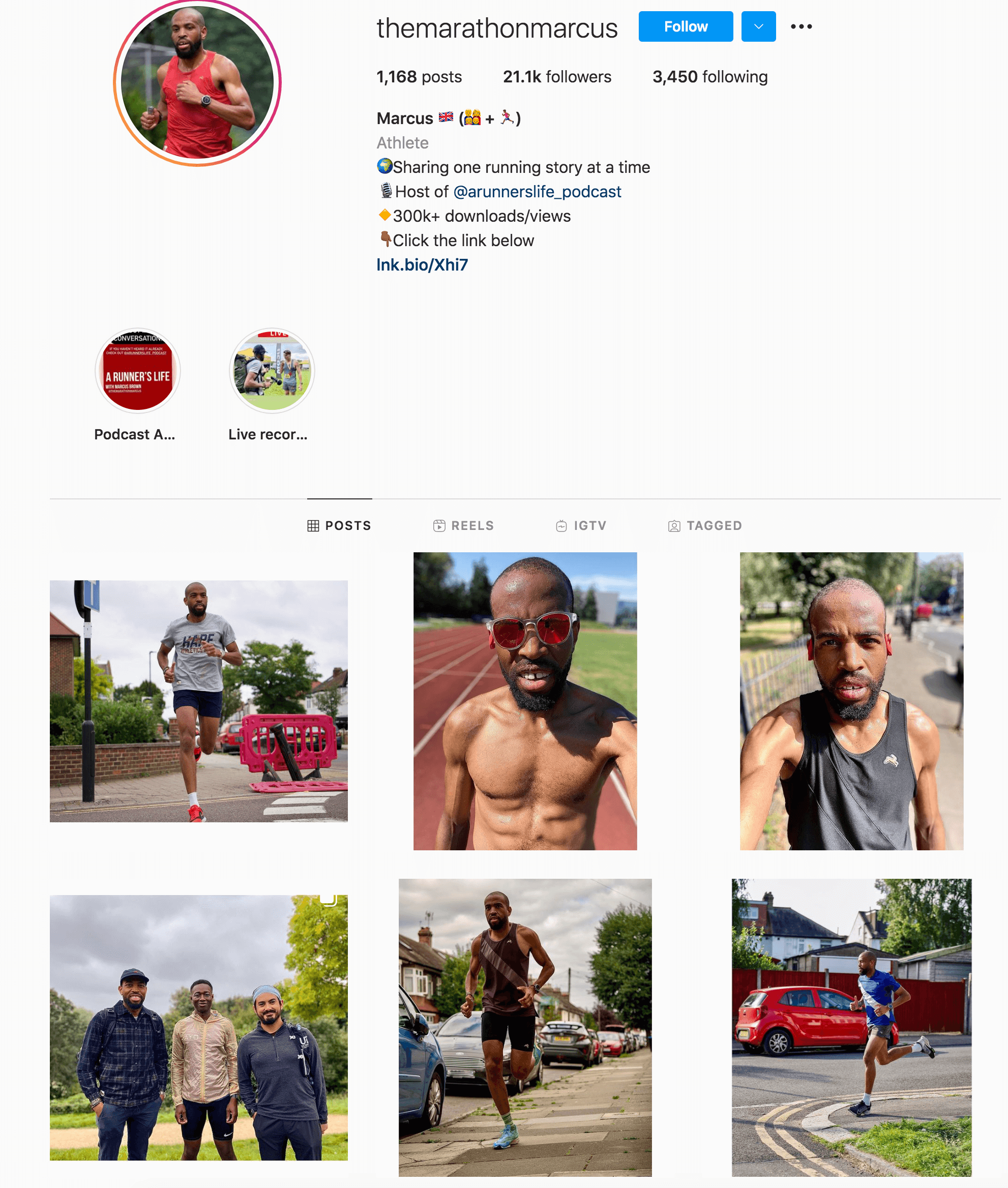 Profil Instagram Marcus Brown