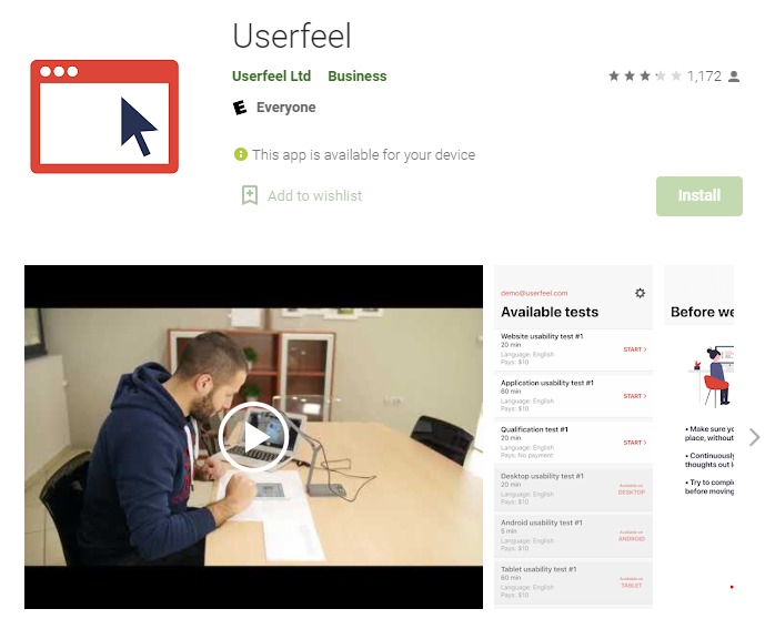 Userfeel - приложение для заработка денег в Индии