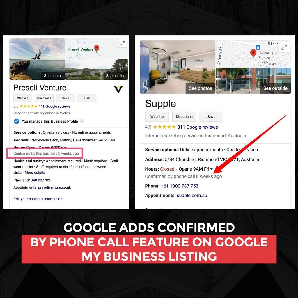 Google agrega la función confirmada por llamada telefónica en la lista de Google My Business