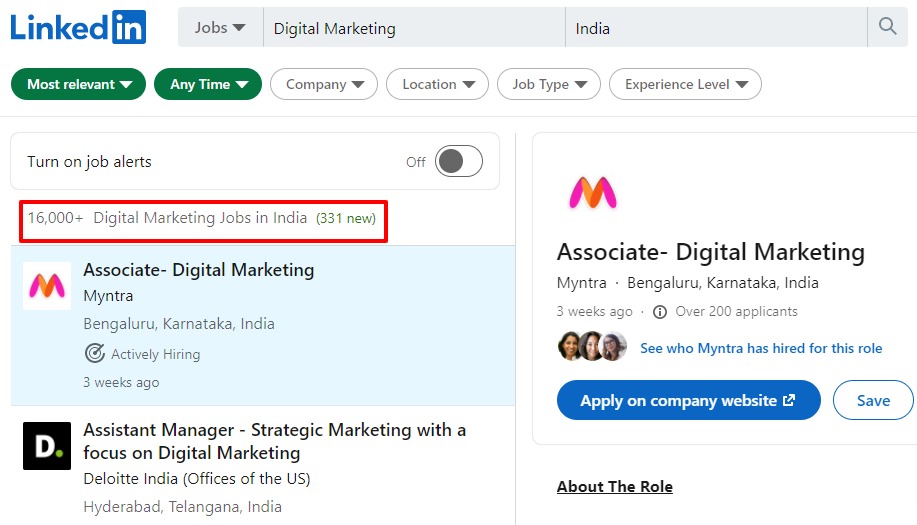 Carriera nel marketing digitale in India