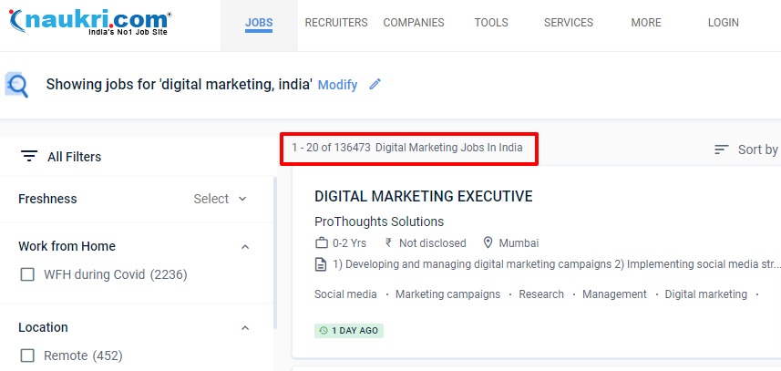 Carriera nel marketing digitale in India