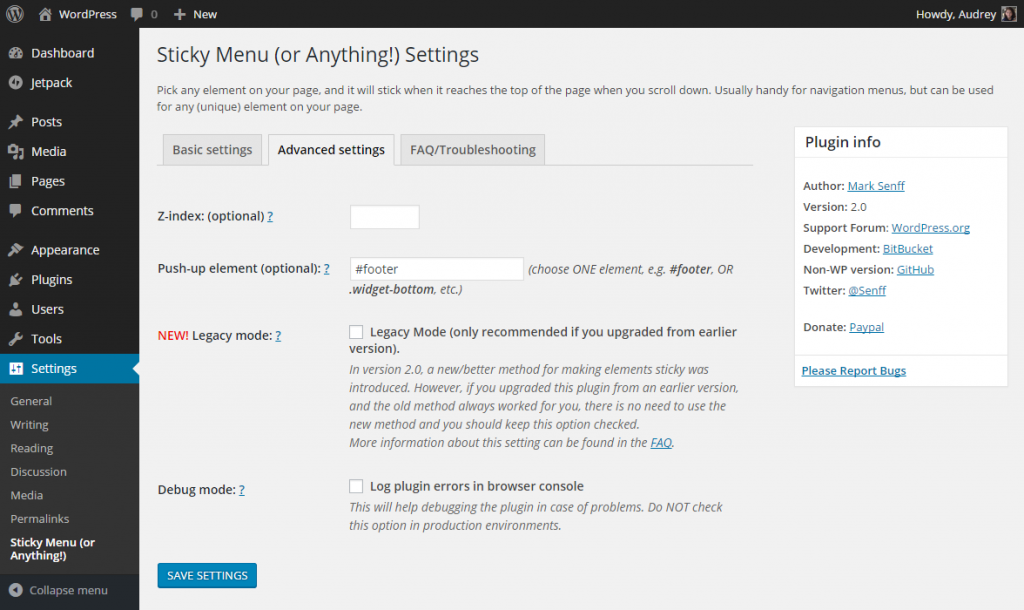 Sticky Menu, Sticky Header (lub cokolwiek!) w zaawansowanych ustawieniach przewijania